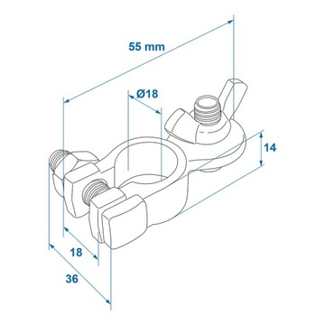 Аккумулятор CLAMP plus + латунь с бабочкой