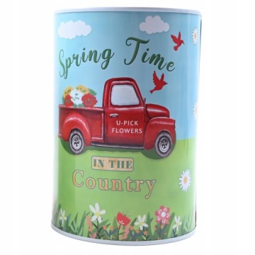 METALOWA SKARBONKA KOLOROWA PUSZKA NA PIENIĄDZE MONETY BANKNOTY RÓŻNE WZORY