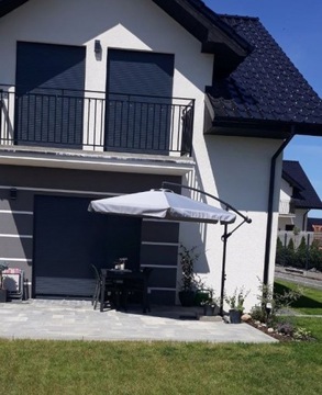 БОЛЬШОЙ СКЛАДНОЙ САДОВЫЙ ЗОНТ 350см С РУЧКОЙ, СВЕТЛО-СЕРЫЙ + КРЫШКА