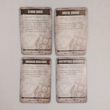 Necromunda Goliath Gang Tactic Cards 4szt