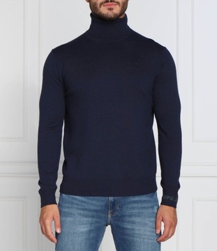 Pepe Jeans Sweter Z Golfem Pepe Jeans ANDRE TURTLE NECK niebieski golf