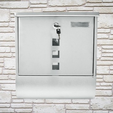 ПОЧТОВЫЙ ЯЩИК ДЛЯ ПИСЬМО ГАЗЕТЫ ЛИСТОВКИ СТАЛЬ 2X КЛЮЧ ОКНО СЕРЕБРЯНЫЙ