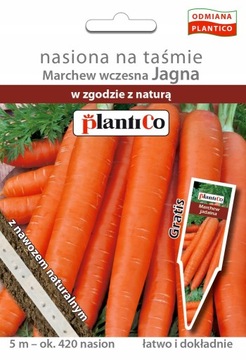 Nasiona Marchwi Marchew Jagna Na Taśmie 5m Z Nawozem Wczesna Plantico