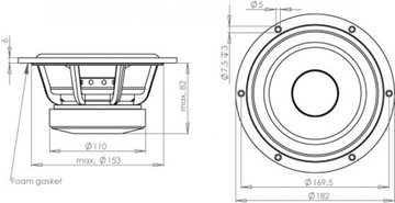 Wavecor WF182BD10 НЧ-динамик 18 см, 8 Ом