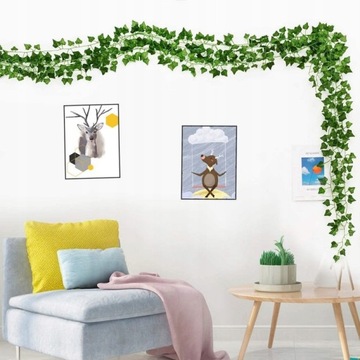 24x Sztuczny Bluszcz na Ścianę Balkon Roślina 50M