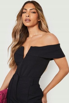 Boohoo iyq ODKRYTE BODY RAMIONA v-neck czarne XS NG2