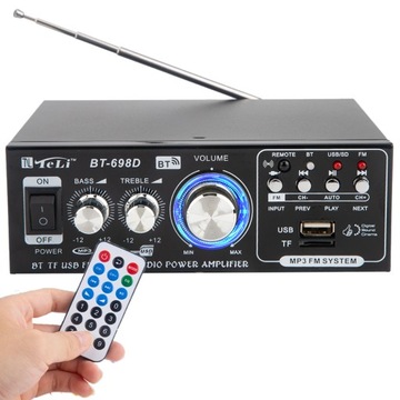 HIFI СТЕРЕОУСИЛИТЕЛЬ 180 Вт + 180 Вт BLUETOOTH МИНИ АУДИОПЛЕЕР НОВЫЙ