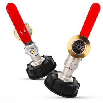 Клапан крана для резервуара Mauser емкостью 1000 л Mauser для шланга 1 дюйм, соединение IBC 60x6