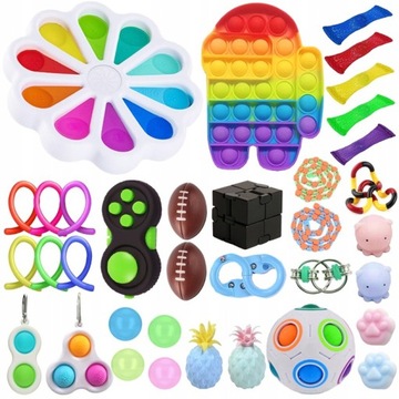 35pcs Zestaw relaksacyjny Fidget Toys Pop it Box