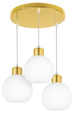 LAMPA WISZĄCA SUFITOWA PLAFON ŻYRANDOL NOWOCZESNA ZŁOTA BIAŁE KULE LOFT LED