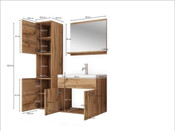 Meble łazienkowe MILANO, szafka z umywalką lustro