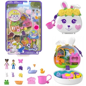 POLLY POCKET OGRÓD KRÓLICZKA ZMIENIA KOLOR +LALKI+DODATKI ZESTAW KOMPAKTOWY