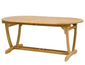 Stół z drewna tekowego 180/230x100cm oval