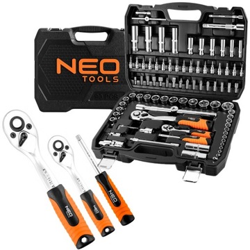 НАБОР ТОРЦЕВЫХ КЛЮЧЕЙ NEO ИЗ 90 ЭЛЕМЕНТОВ. 10-180 1/2-1/4