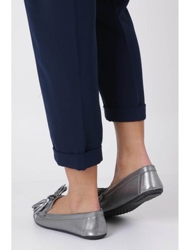 WYGODNE PŁASKIE MOKASYNY PÓŁBUTY Z FRĘDZLAMI r 37