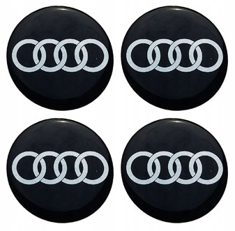 NAKLEJKI NA DEKIELKI FELGI KOŁPAKI AUDI 64 MM