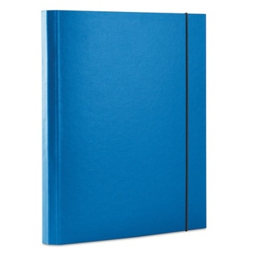 TECZKA Z GUMKĄ OFFICE PRODUCTS, PP, A4/30, 3-SKRZ., NIEBIESKA