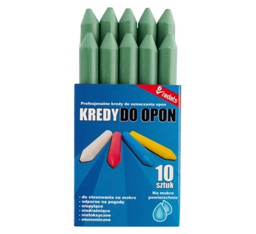 Kreda zielona niezmywalna do opon 10 sztuk REDATS