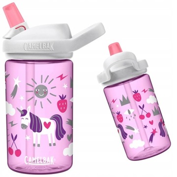 Bidon, butelka CamelBak eddy+ Kids 0,4l różowa, jednorożec