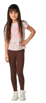 Legginsy dziecięce GETRY bawełniane BRĄZOWY D1 110