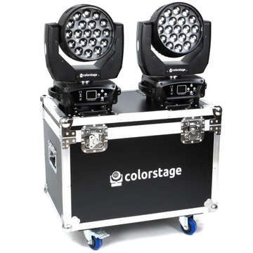 ZESTAW 2x GŁOWA RUCHOMA COLORSTAGE STACK WASH 19x15W 4in1 RING CASE