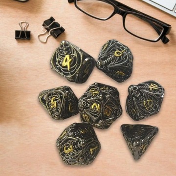 7 sztuk metalowych kości wielościennych Trpg DND gry dla DND RPG zabawki