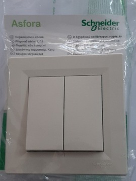 Schneider Asfora kremowy wyłącznik podwójny