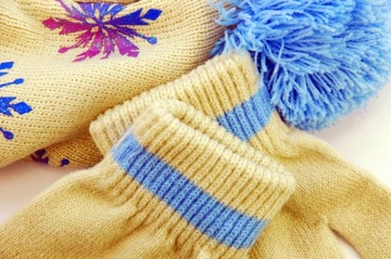 Frozen Anna Elsa Зимняя шапка + перчатки