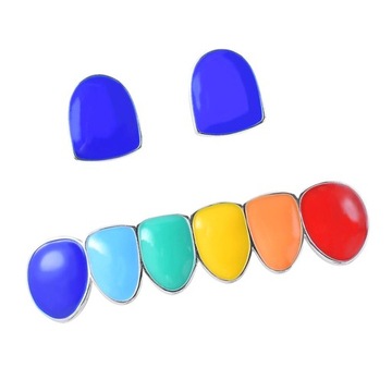 Białe złoto Hip Hop Zęby Blue Top w 6 kolorach