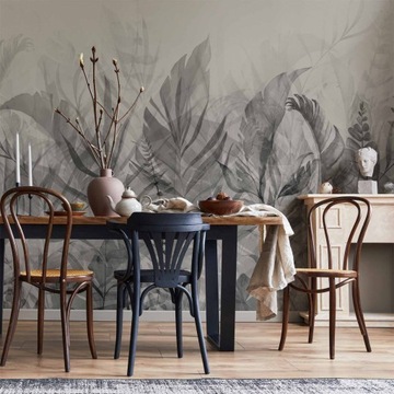 Стенные листья росписи Natura Grey Jungle для салона спальни для стены 350x256