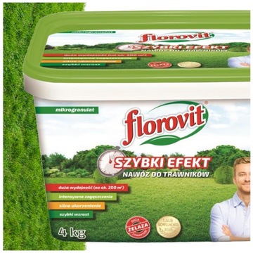 FLOROVIT Nawóz do trawnika trawników trawy traw 4kg Szybki Efekt WYDAJNY