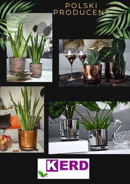 12 cm wzór STARE SREBRO doniczka podstawka elegancka efekt kamienia skały