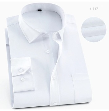 Men's Long Sleeve Standard-fit Solid Basic Dress S