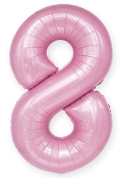 Balon Foliowy Cyfra 8 Różowy 100 cm Urodziny