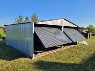 Гараж Жестяной Металлический Гараж 6x5 графит RAL, фронтон