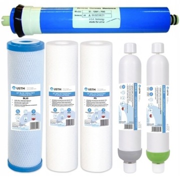 FILTR WODY KPL.WKŁADÓW OSMOZA RO6 NA WĘŻYK+MEMBRA.