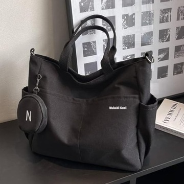 ШКОЛЬНАЯ СУМКА ЖЕНСКАЯ, МОЛОДЕЖНАЯ, ЧЕРНАЯ, СУМКА НА ПЛЕЧЕ, МОЛНИЯ, КОШЕЛЕК