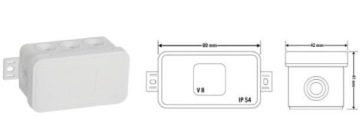 КОРОБКА Н/Т ГЕРМЕТИЧНАЯ IP54 80×45×41 БЕЛАЯ V8