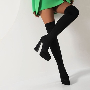 БОТИНКИ НА ВЫСОКОМ КАБЛУКЕ 14 СМ НА ПЛАТФОРМЕ alladies AS4341