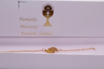 BRANSOLETKA STUPKI NÓŻKI PAMIĄTKA I KOMUNII GRAWER