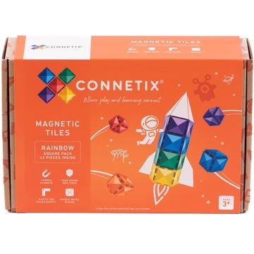 klocki magnetyczne Rainbow Square Pack 42 Connetix