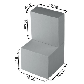 Кубовидный куб 10х8см СЕРЫЙ ФОТО СЕРЫЙ