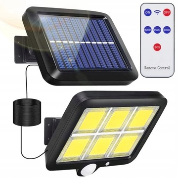 LAMPA SOLARNA Z CZUJNIKIEM RUCH ZMIERZCHU LED COB