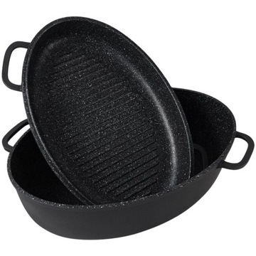 FUNTZIO гранитная жаровня, жаровня для гуся для запекания мяса, 38 см, 8 л