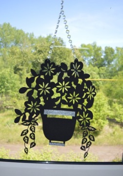 2а Гирлянда БОЛЬШОЙ ЦВЕТОЧНЫЙ ГОРШОК цветы ажурное украшение ЦВЕТ