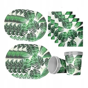 Talerze Jungle Party Set Monstera Leaf