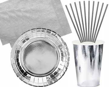 НАБОР БУМАЖНЫХ ТАРЕЛОК И ЧАШЕК РОЗОВОГО ЗОЛОТА