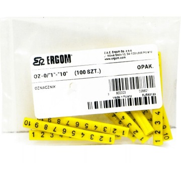 МАРКЕР ДЛЯ ПРОВОДОВ OZ-1/1-10 ЖЕЛТЫЙ 100 ШТ.