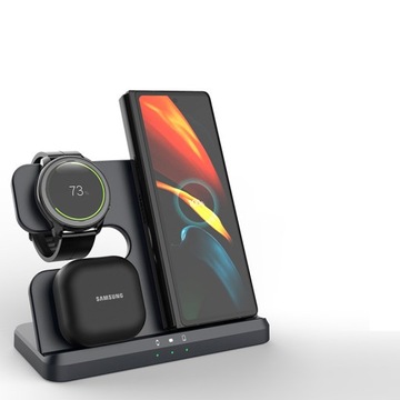 Быстрое индуктивное беспроводное зарядное устройство для Samsung 3в1