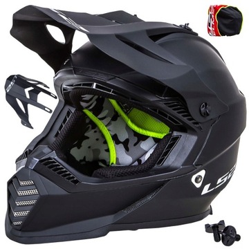 CZARNY KASK LS2 MX437 FAST EVO OFFROAD CROSS 3XL